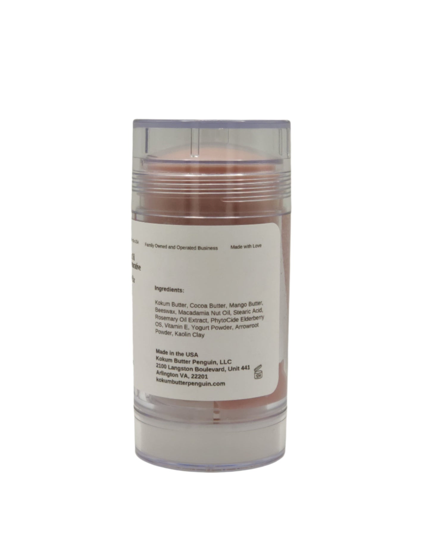 Macadamia Nut Oil (Lotion Bar) Clear Twist Up Tube