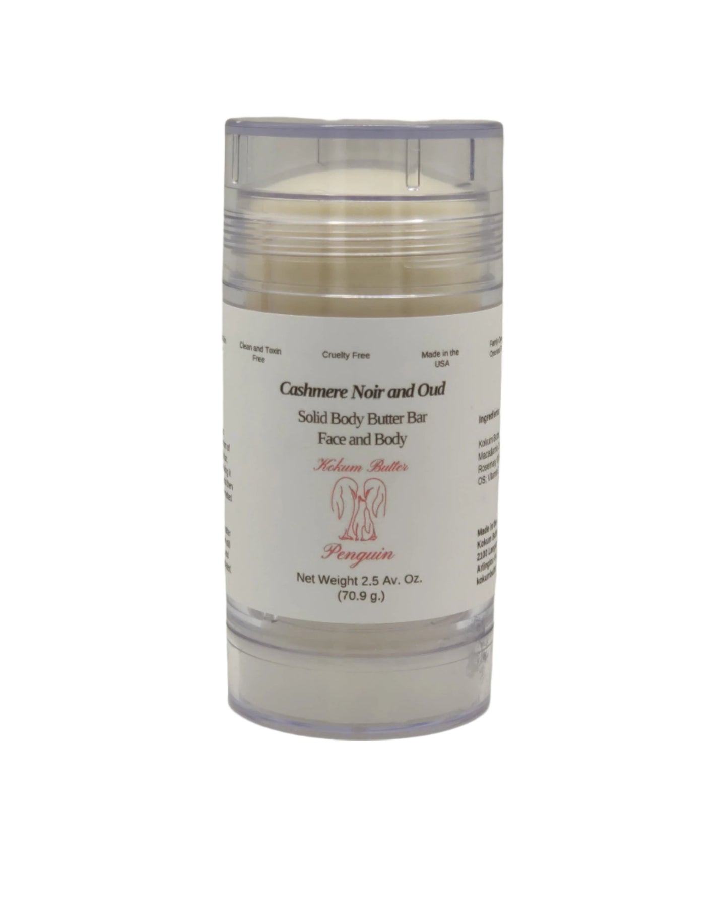 Cashmere Noir and Oud (Lotion Bar) Clear Twist Up Tube