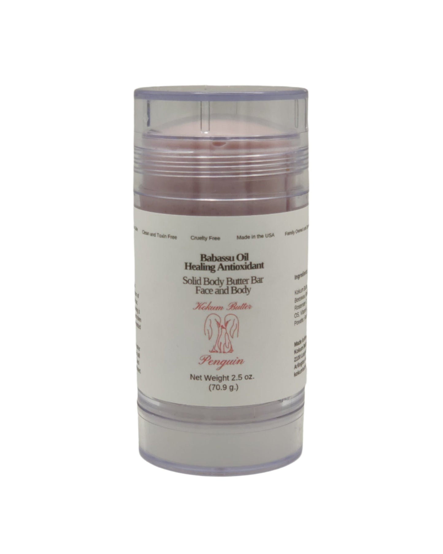 Babassu Oil (Lotion Bar) Clear Twist Up Tube