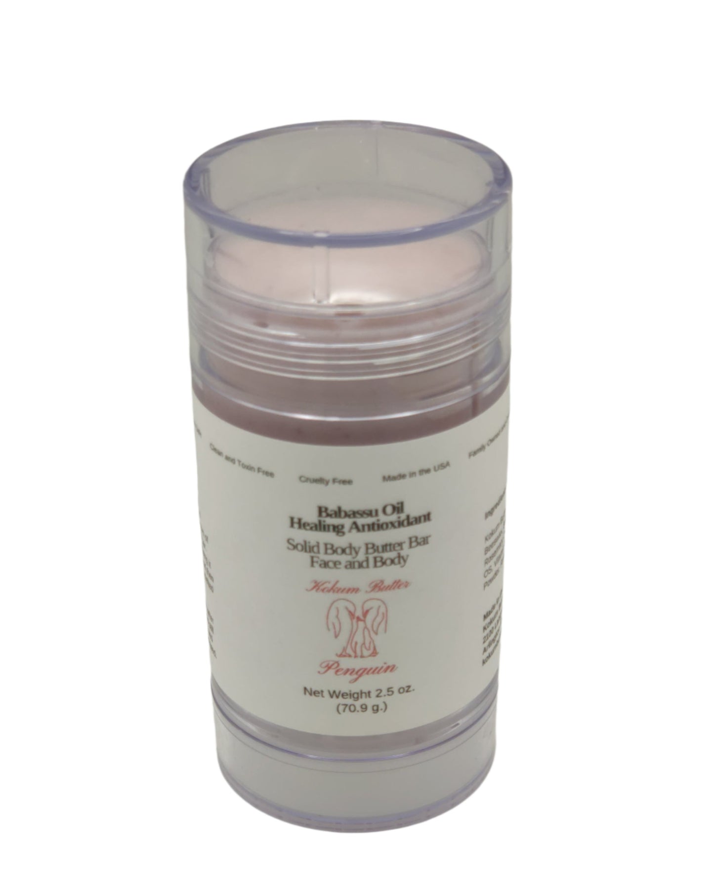 Babassu Oil (Lotion Bar) Clear Twist Up Tube