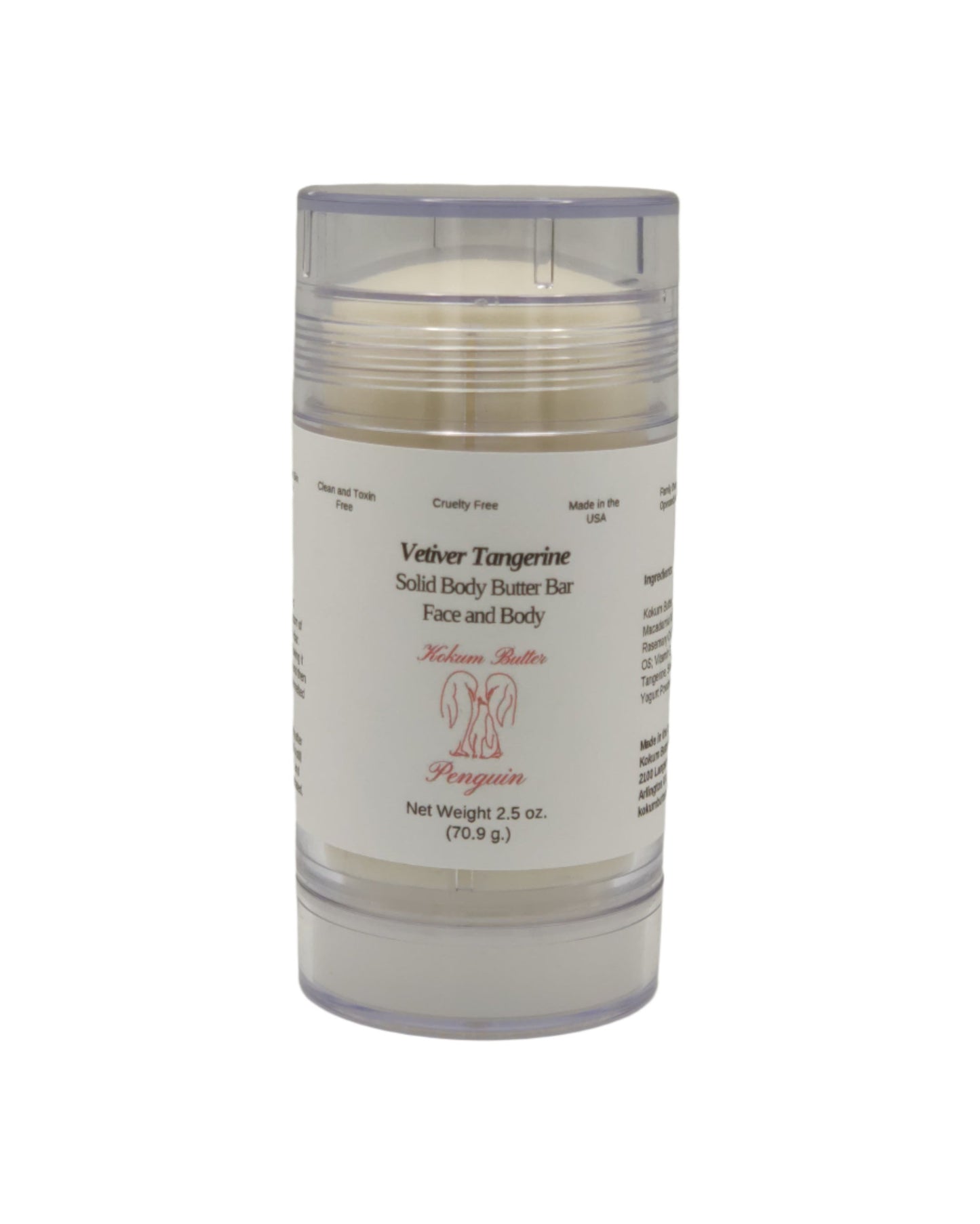 Vetiver Tangerine (Lotion Bar) Clear Twist Up Tube