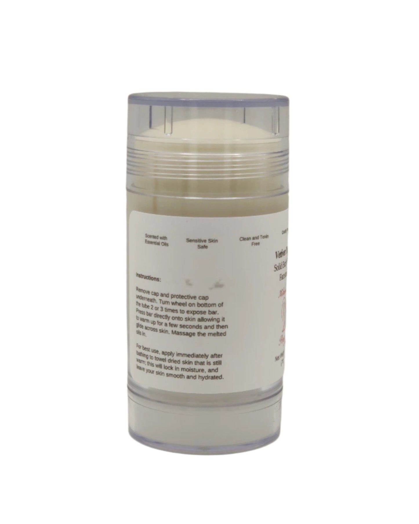 Vetiver Tangerine (Lotion Bar) Clear Twist Up Tube