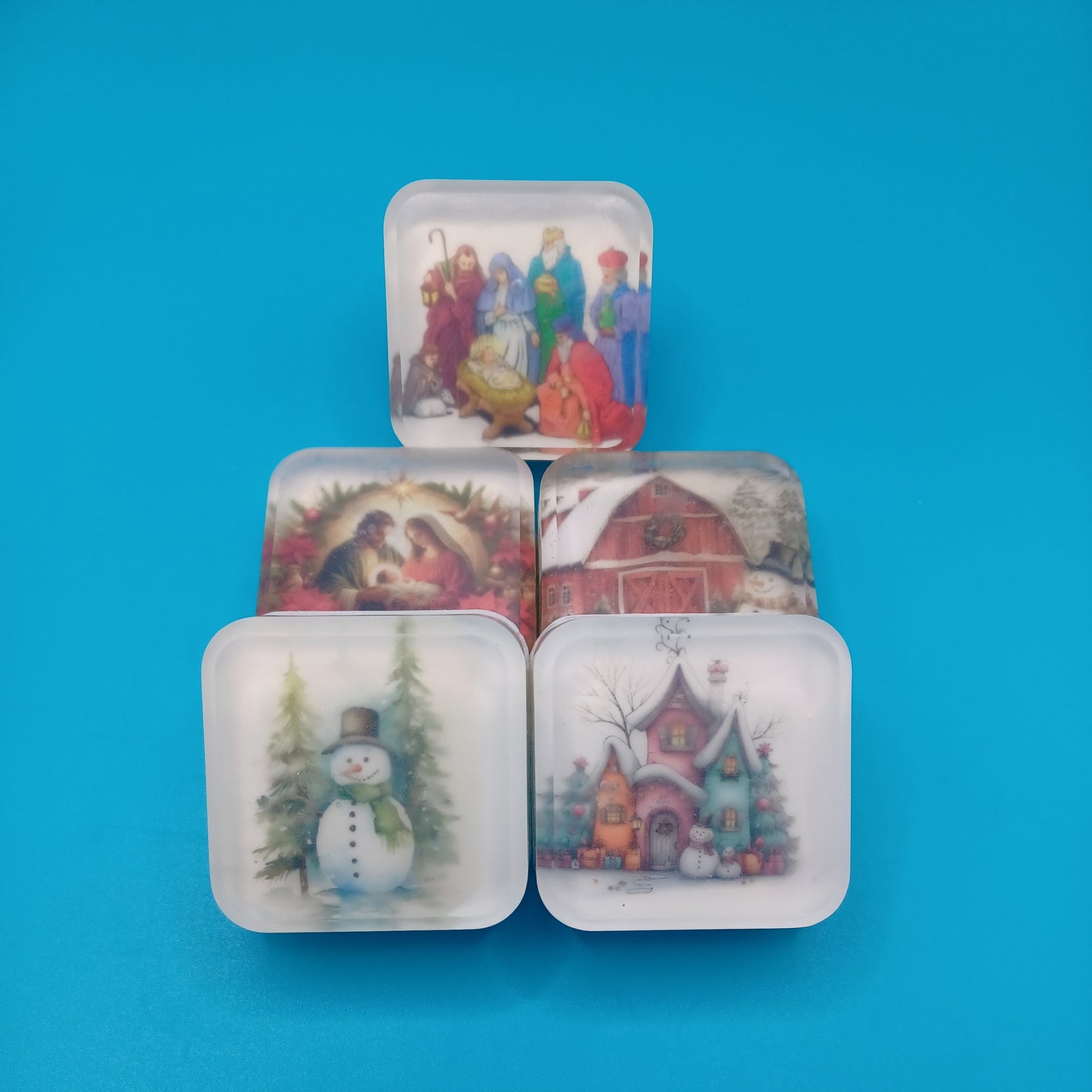 Christmas Image Embed Soaps "Fraser Fir" (Glycerin Soap)